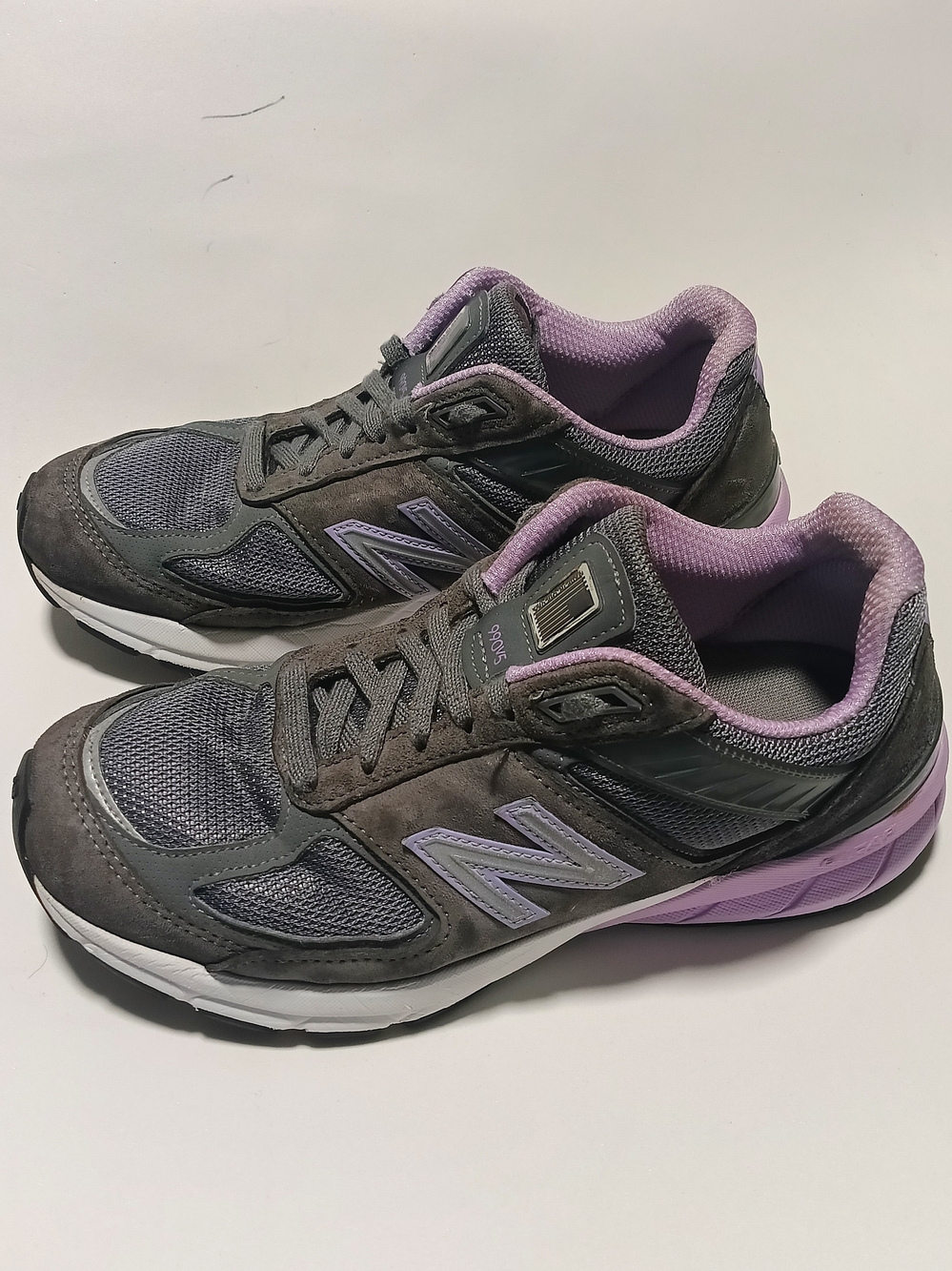 New Balance 990v5 Made in USA Grey Purple Running Shoes Women's Sneakers Size7.5